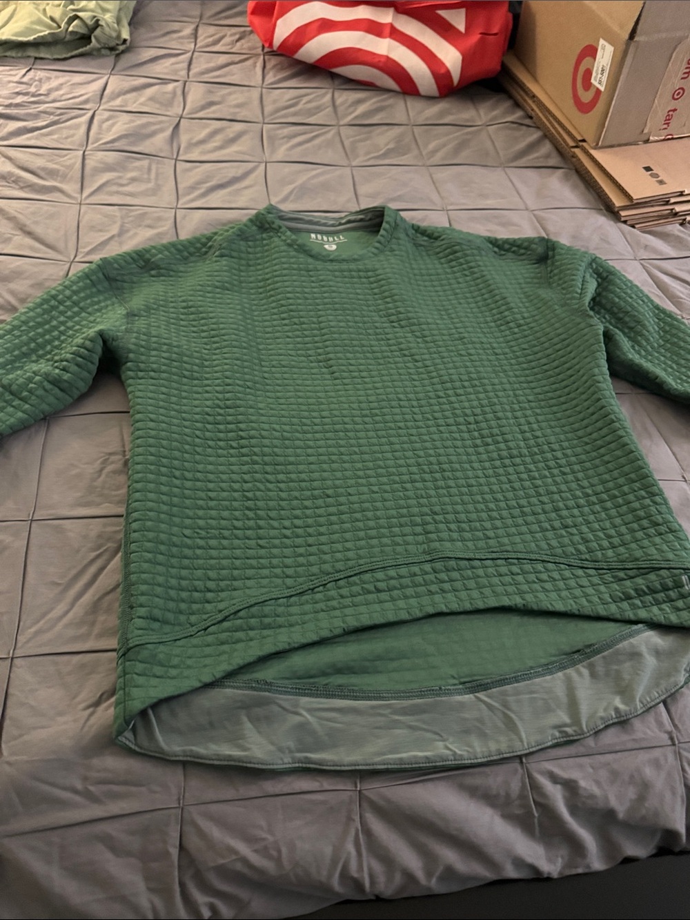 NOBULL Quilted Green Crewneck Sweatshirt